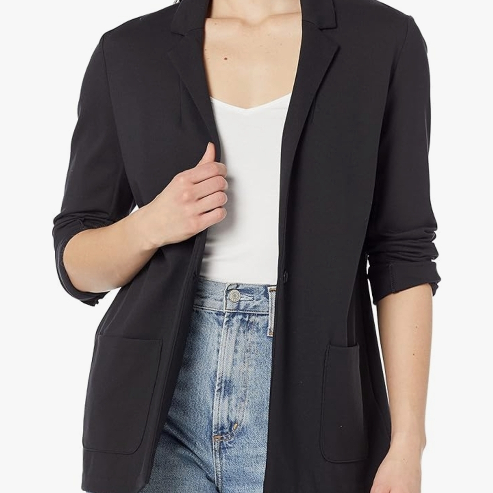 Amazon Essentials Black Blazer Classic Tailored Suit Jacket
